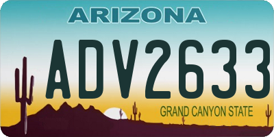 AZ license plate ADV2633