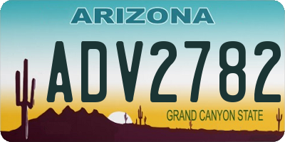 AZ license plate ADV2782