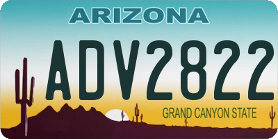 AZ license plate ADV2822