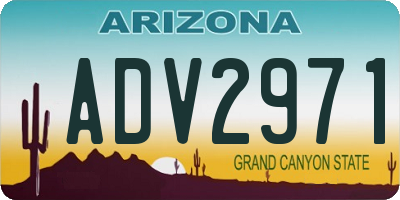 AZ license plate ADV2971