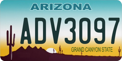 AZ license plate ADV3097