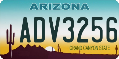 AZ license plate ADV3256