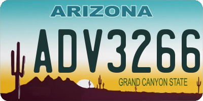AZ license plate ADV3266