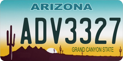 AZ license plate ADV3327