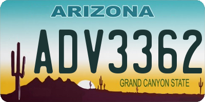AZ license plate ADV3362