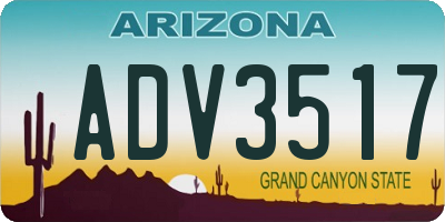 AZ license plate ADV3517
