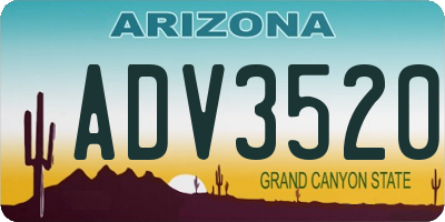 AZ license plate ADV3520