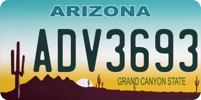 AZ license plate ADV3693