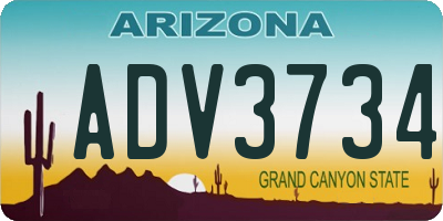 AZ license plate ADV3734
