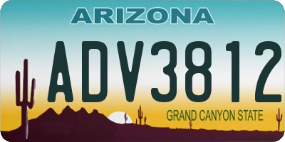 AZ license plate ADV3812