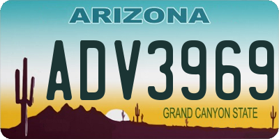 AZ license plate ADV3969