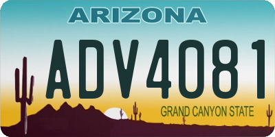 AZ license plate ADV4081