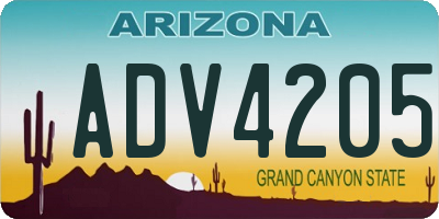 AZ license plate ADV4205