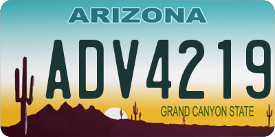 AZ license plate ADV4219
