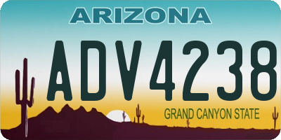 AZ license plate ADV4238