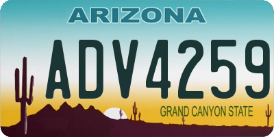 AZ license plate ADV4259