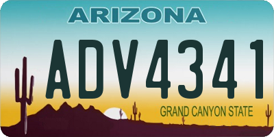 AZ license plate ADV4341