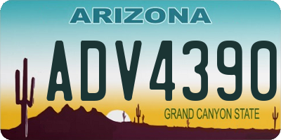 AZ license plate ADV4390