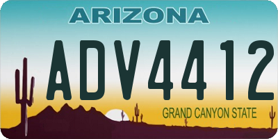 AZ license plate ADV4412