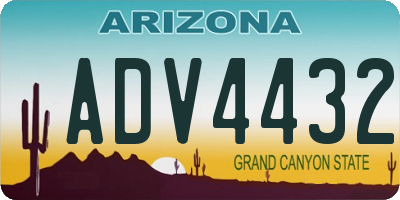 AZ license plate ADV4432