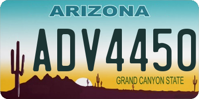 AZ license plate ADV4450