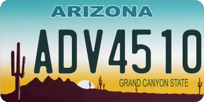 AZ license plate ADV4510