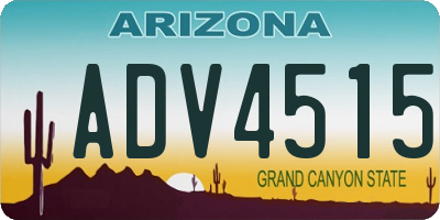 AZ license plate ADV4515