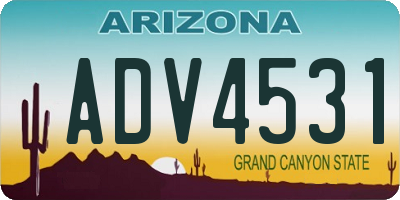 AZ license plate ADV4531