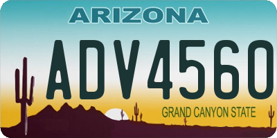 AZ license plate ADV4560