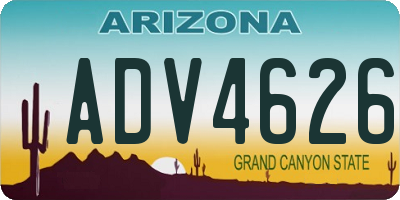 AZ license plate ADV4626