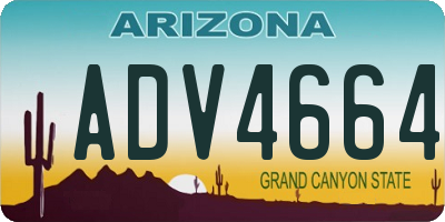 AZ license plate ADV4664