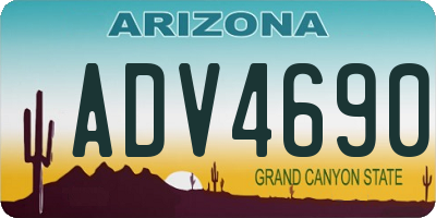 AZ license plate ADV4690