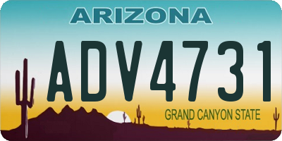 AZ license plate ADV4731