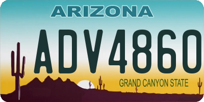 AZ license plate ADV4860