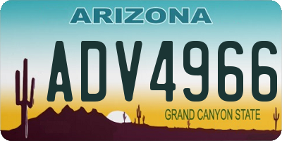AZ license plate ADV4966