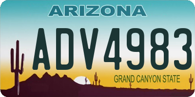 AZ license plate ADV4983