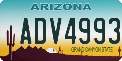 AZ license plate ADV4993