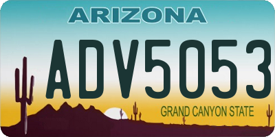 AZ license plate ADV5053