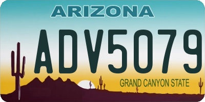 AZ license plate ADV5079