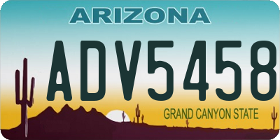 AZ license plate ADV5458