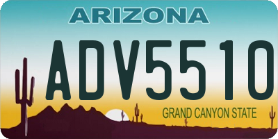 AZ license plate ADV5510