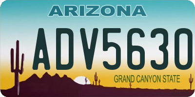 AZ license plate ADV5630