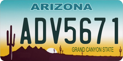 AZ license plate ADV5671