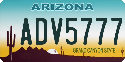 AZ license plate ADV5777
