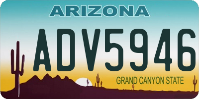 AZ license plate ADV5946