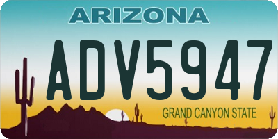 AZ license plate ADV5947
