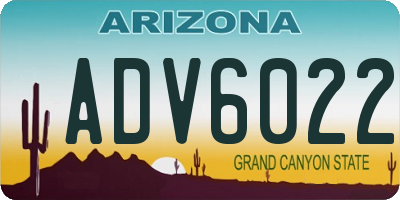 AZ license plate ADV6022