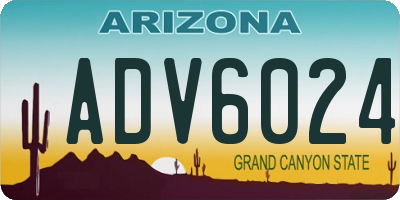 AZ license plate ADV6024