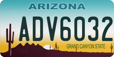 AZ license plate ADV6032