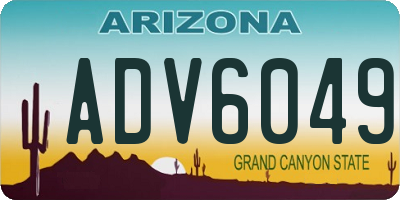 AZ license plate ADV6049